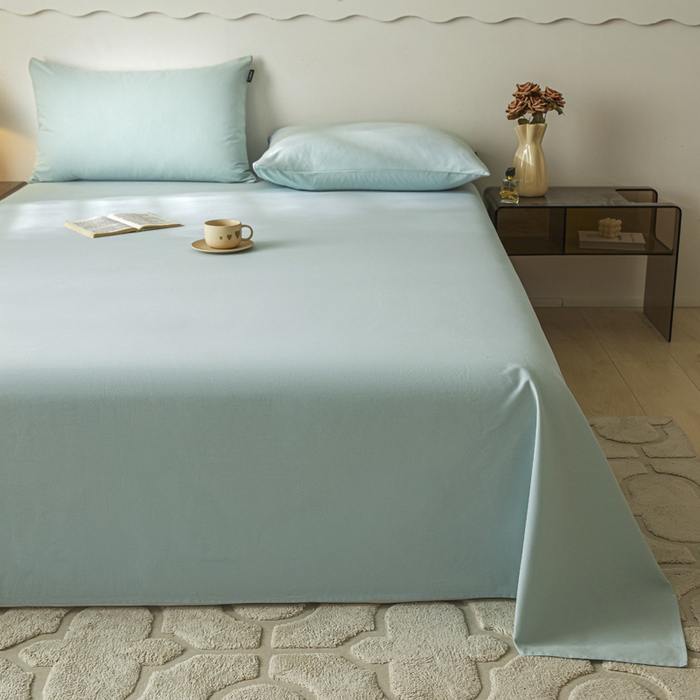 91家纺网 家纺一手货源 找家纺 涵宸家纺 2024新款全棉磨毛四件套纯厚系列-单床单 a爱琴海