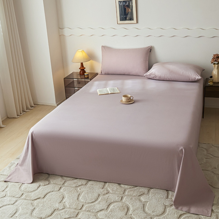 91家纺网 家纺一手货源 找家纺 涵宸家纺 2024新款全棉磨毛四件套纯厚系列-单床单 a星空紫