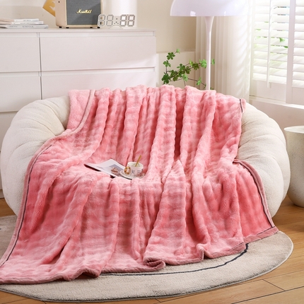 91家纺网 家纺一手货源 找家纺 永乐家居 2024新款暖绒泡泡情毯子毛毯 暖绒泡泡情毯-蜜桃粉甜泡泡情