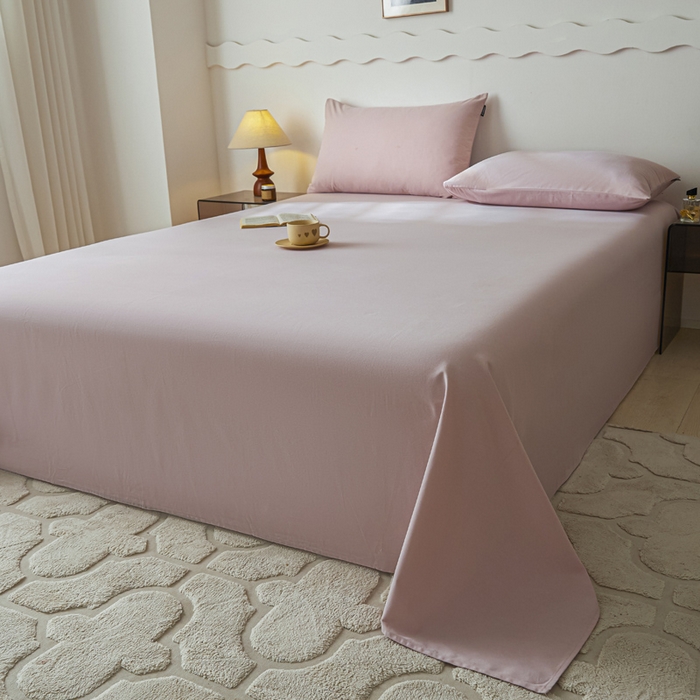 91家纺网 家纺一手货源 找家纺 涵宸家纺 2024新款全棉磨毛四件套纯厚系列-单床单 a青紫