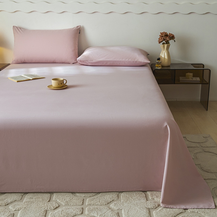 91家纺网 家纺一手货源 找家纺 涵宸家纺 2024新款全棉磨毛四件套纯厚系列-单床单 a青紫