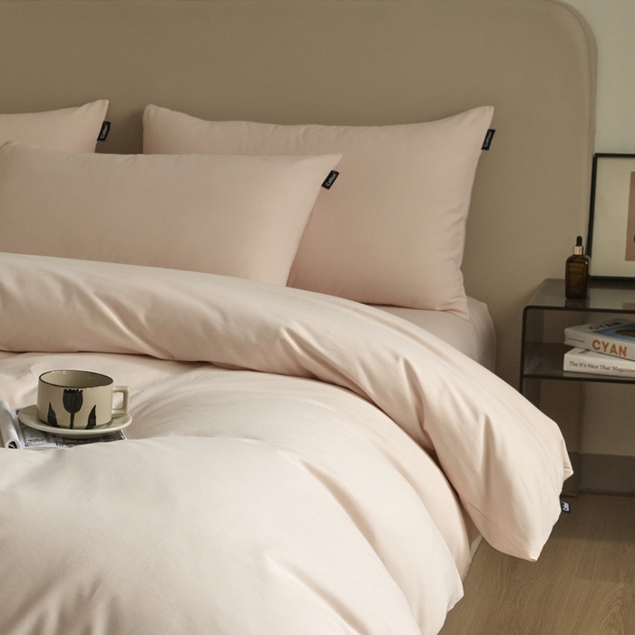 91家纺网 家纺一手货源 找家纺 涵宸家纺 2024新款全棉磨毛四件套纯厚系列（轻）-单被套 纯厚-樱花粉