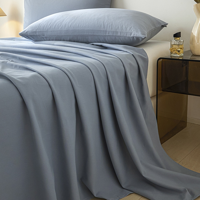 91家纺网 家纺一手货源 找家纺 涵宸家纺 2024新款全棉磨毛四件套纯厚系列-单床单 a星耀兰