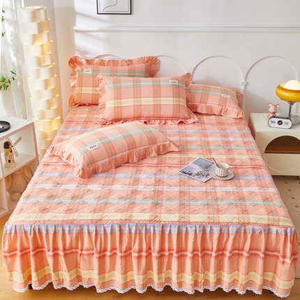 91家纺网 家纺一手货源 找家纺 （总）缦彩 2024新款全棉纯棉水洗棉夹棉加厚床裙床笠裙