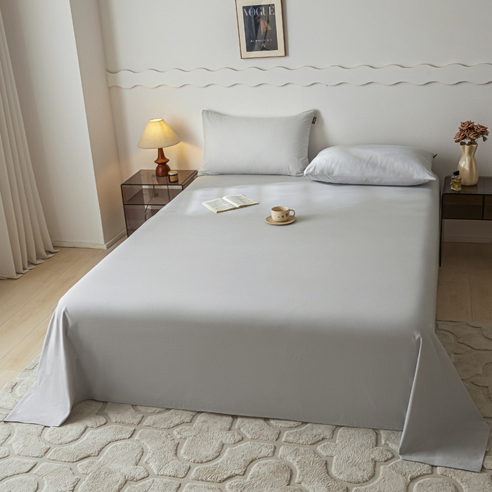 91家纺网 家纺一手货源 找家纺 涵宸家纺 2024新款全棉磨毛四件套纯厚系列-单床单 a兰灰