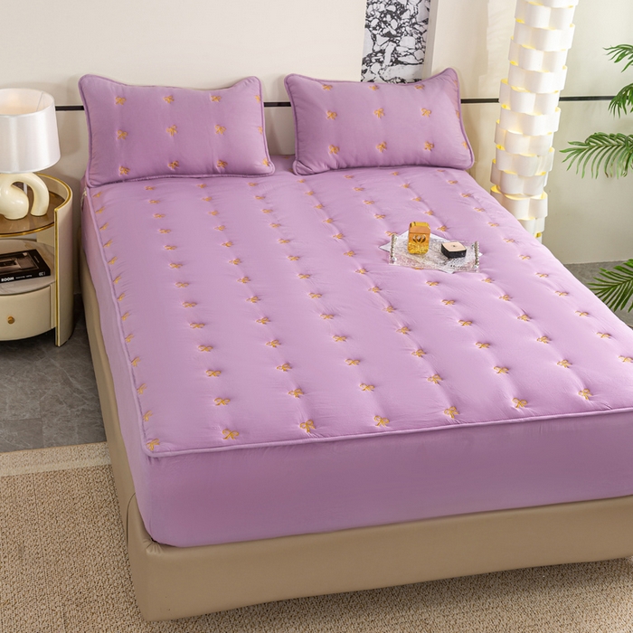 91家纺网 家纺一手货源 找家纺 （总）米柳家纺 2024新款水洗棉大豆夹棉床笠