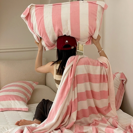 寐居家纺 2024新款a类牛奶绒多功能毛毯 毛毯-甜心