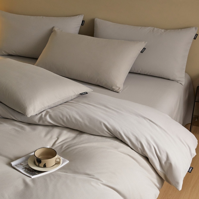 91家纺网 家纺一手货源 找家纺 涵宸家纺 2024新款全棉磨毛四件套纯厚系列（轻）-四件套 纯厚（弥漫灰+兰灰）