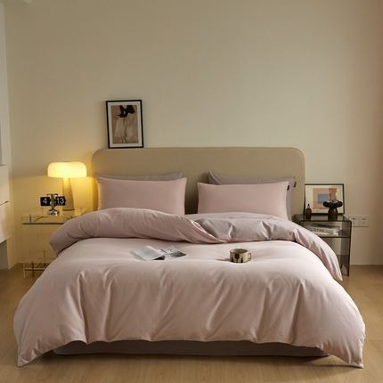 91家纺网 家纺一手货源 找家纺 涵宸家纺 2024新款全棉磨毛四件套纯厚系列（轻）-单被套 纯厚（青紫+星空紫）