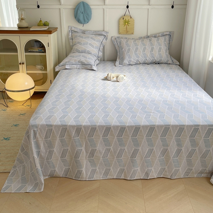 91家纺网 家纺一手货源 找家纺 XIWEN-希文家纺 2024新款全棉磨毛印花单品系列-单床单 艾伦