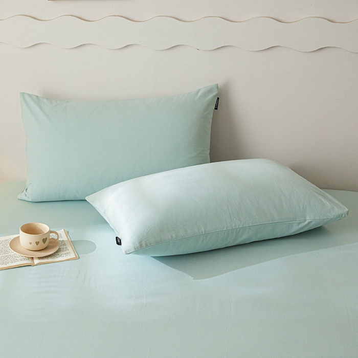 91家纺网 家纺一手货源 找家纺 涵宸家纺 2024新款全棉磨毛四件套纯厚系列-单枕套 a爱琴海