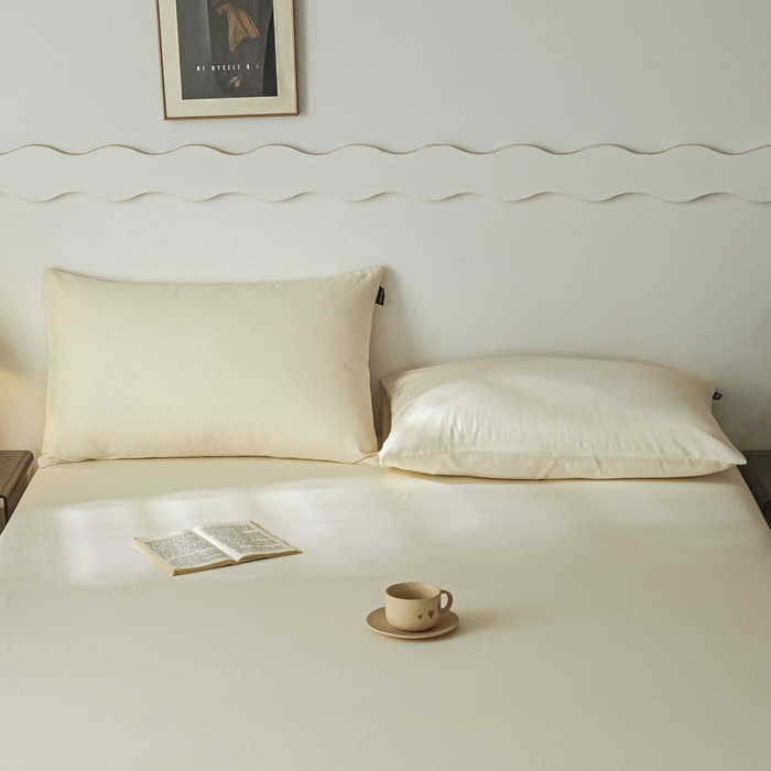 91家纺网 家纺一手货源 找家纺 涵宸家纺 2024新款全棉磨毛四件套纯厚系列-单枕套 a奶茶色