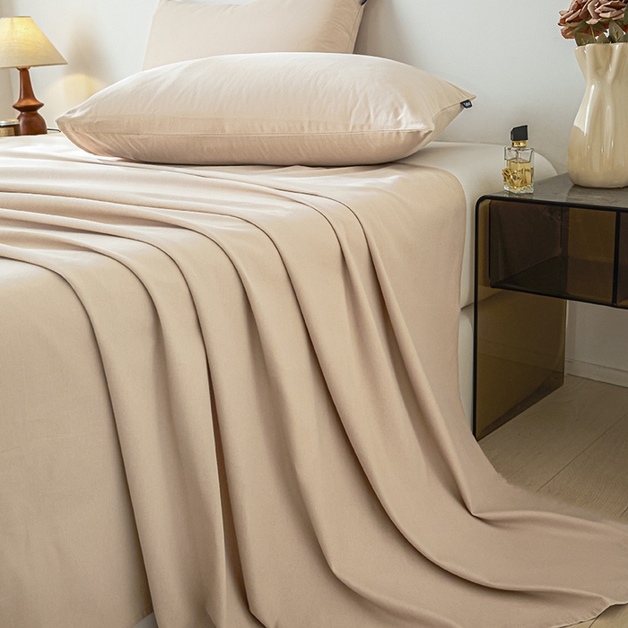 91家纺网 家纺一手货源 找家纺 涵宸家纺 2024新款全棉磨毛四件套纯厚系列-单床单 a白桃