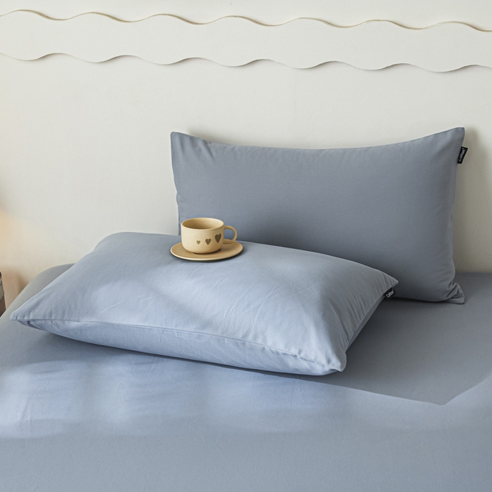 91家纺网 家纺一手货源 找家纺 涵宸家纺 2024新款全棉磨毛四件套纯厚系列-单枕套 a星耀兰