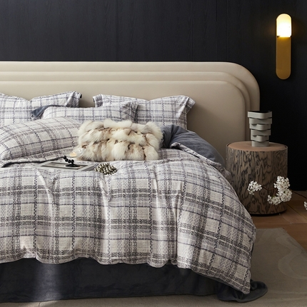 91家纺网 家纺一手货源 找家纺 （总）金奇达家纺 2024秋冬新品保暖加厚绒类热氧™绒绒四件套-【格里克】（全网控价{折后券后}不低于258元）