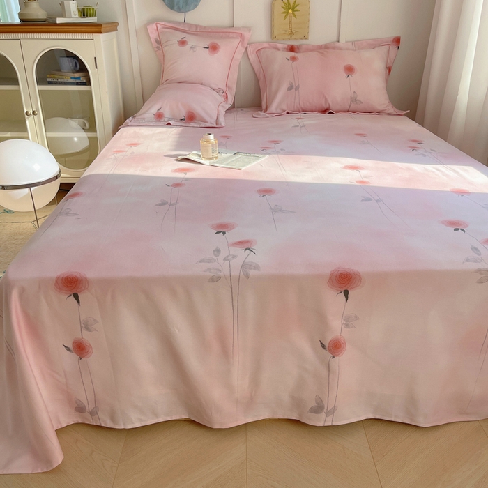 91家纺网 家纺一手货源 找家纺 XIWEN-希文家纺 2024新款全棉磨毛印花单品系列-单床单 爱意随风