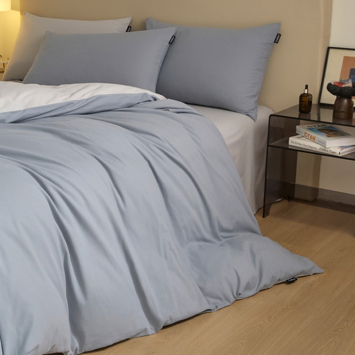 91家纺网 家纺一手货源 找家纺 涵宸家纺 2024新款全棉磨毛四件套纯厚系列（轻）-单被套 纯厚（星耀兰+兰灰）