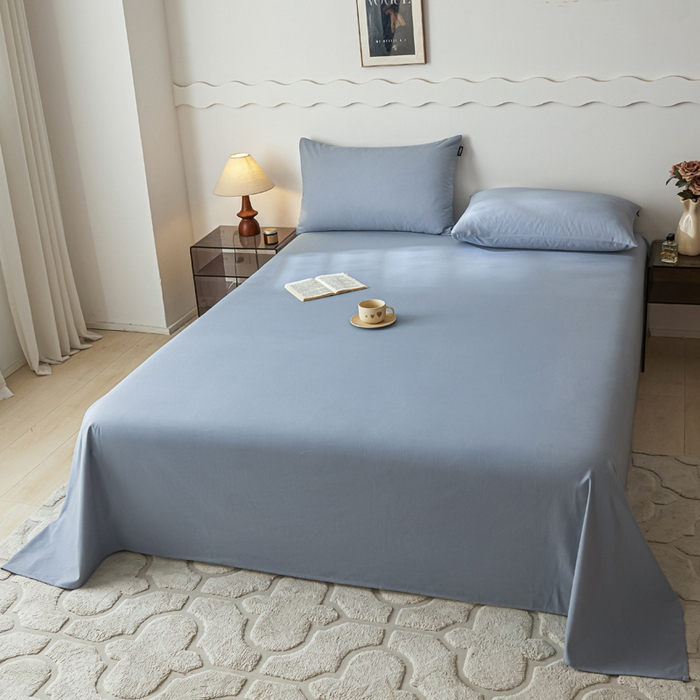 91家纺网 家纺一手货源 找家纺 涵宸家纺 2024新款全棉磨毛四件套纯厚系列-单床单 a星耀兰