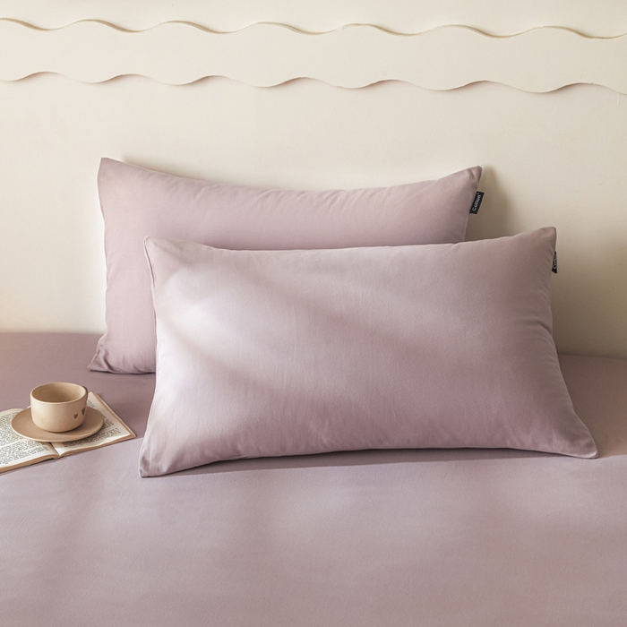 91家纺网 家纺一手货源 找家纺 涵宸家纺 2024新款全棉磨毛四件套纯厚系列-单枕套 a星空紫