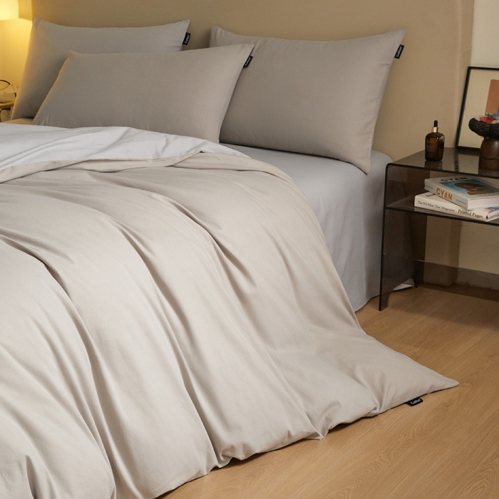 91家纺网 家纺一手货源 找家纺 涵宸家纺 2024新款全棉磨毛四件套纯厚系列（轻）-四件套 纯厚（弥漫灰+兰灰）