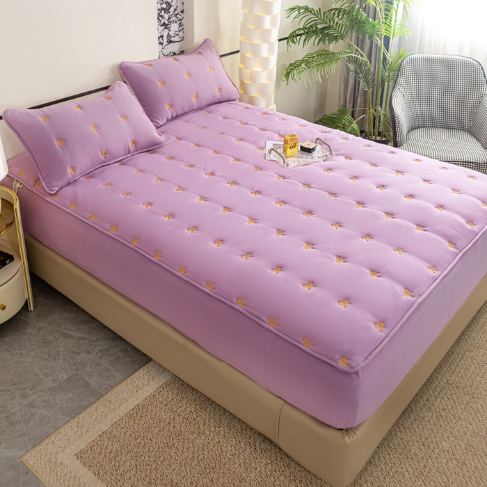 91家纺网 家纺一手货源 找家纺 （总）米柳家纺 2024新款水洗棉大豆夹棉床笠