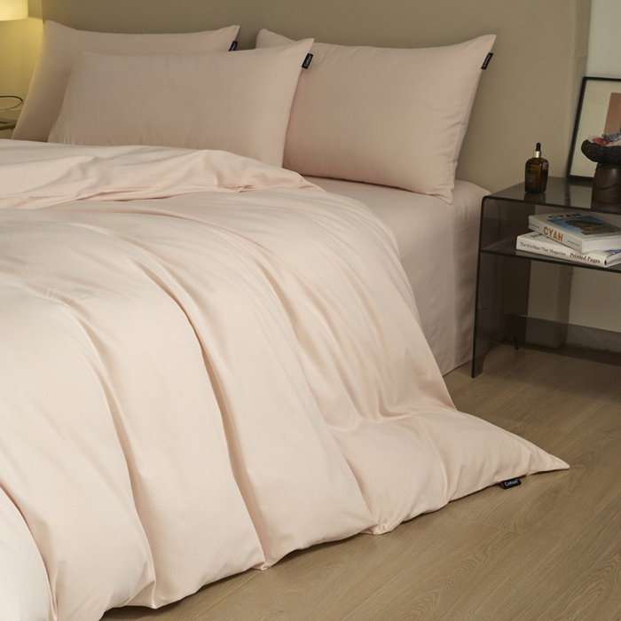 91家纺网 家纺一手货源 找家纺 涵宸家纺 2024新款全棉磨毛四件套纯厚系列（轻）-四件套 纯厚-樱花粉