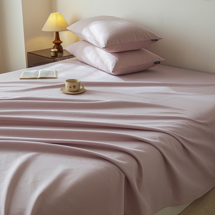 91家纺网 家纺一手货源 找家纺 涵宸家纺 2024新款全棉磨毛四件套纯厚系列-单床单 a青紫