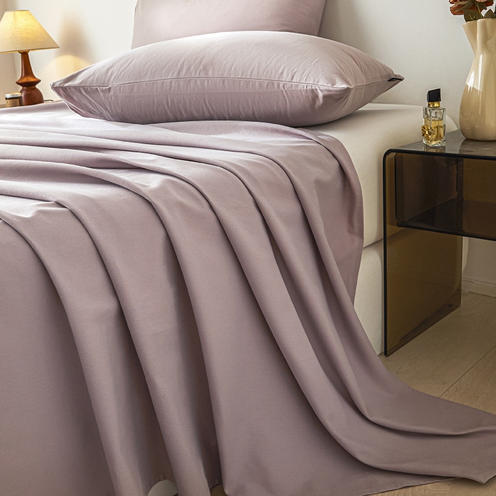 91家纺网 家纺一手货源 找家纺 涵宸家纺 2024新款全棉磨毛四件套纯厚系列-单床单 a星空紫