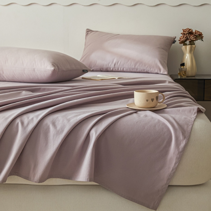 91家纺网 家纺一手货源 找家纺 涵宸家纺 2024新款全棉磨毛四件套纯厚系列-单床单 a星空紫