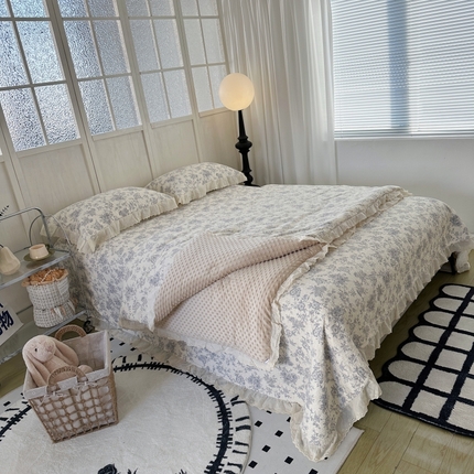 91家纺网 家纺一手货源 找家纺 （总）佰织鑫家居 2024新款秋冬全棉法式床盖款豆豆被四件套