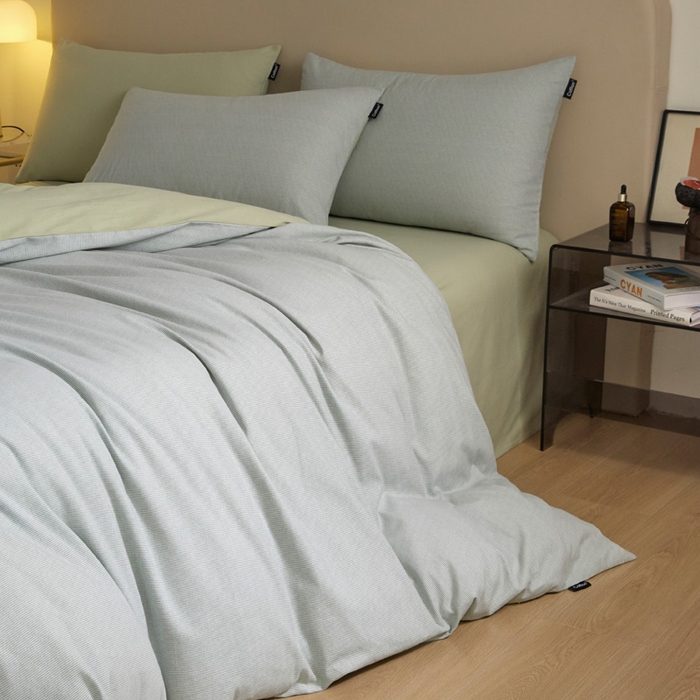 91家纺网 家纺一手货源 找家纺 涵宸家纺 2024新款全棉磨毛四件套纯厚系列（轻）-单被套 纯厚-枝条绿