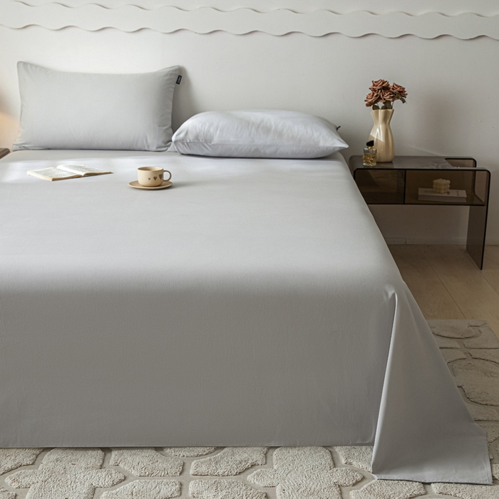 91家纺网 家纺一手货源 找家纺 涵宸家纺 2024新款全棉磨毛四件套纯厚系列-单床单 a兰灰