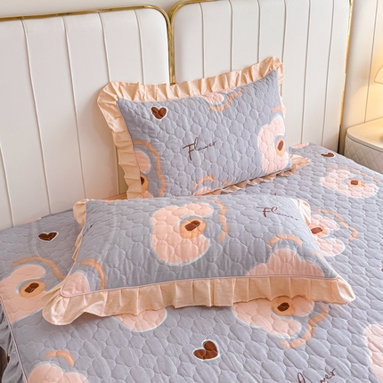 91家纺网 家纺一手货源 找家纺 （总）爱妮玖玖家纺 2024新款全棉印花小蕾丝花边夹棉枕套