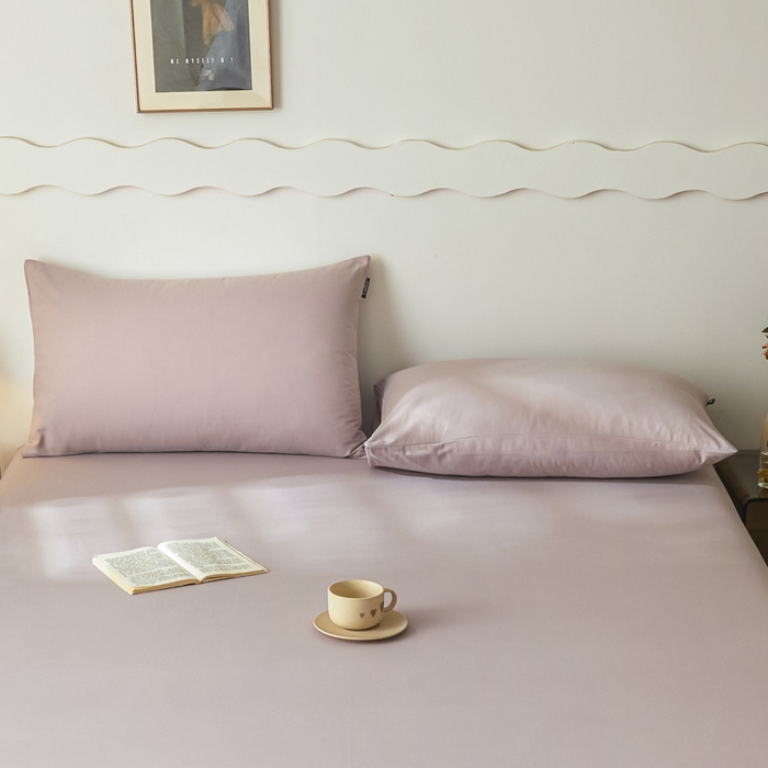 91家纺网 家纺一手货源 找家纺 涵宸家纺 2024新款全棉磨毛四件套纯厚系列-单枕套 a青紫