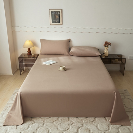 涵宸家纺 2024新款全棉磨毛四件套纯厚系列-单床单 a复古棕