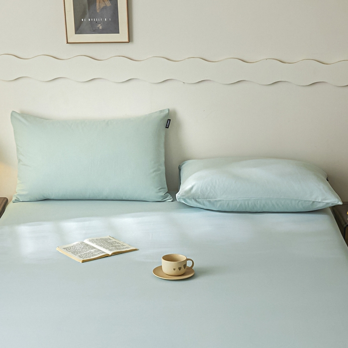 91家纺网 家纺一手货源 找家纺 涵宸家纺 2024新款全棉磨毛四件套纯厚系列-单枕套 a爱琴海