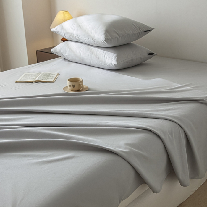 91家纺网 家纺一手货源 找家纺 涵宸家纺 2024新款全棉磨毛四件套纯厚系列-单床单 a兰灰