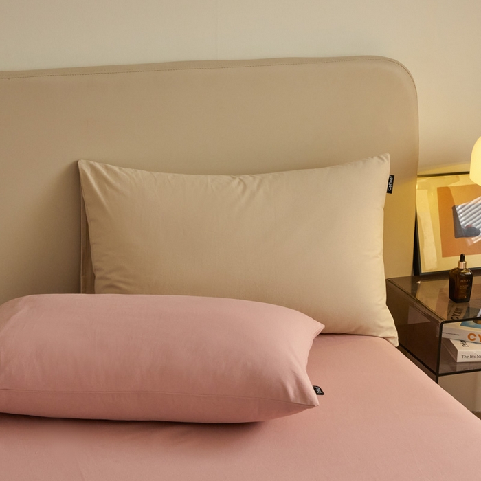 91家纺网 家纺一手货源 找家纺 涵宸家纺 2024新款全棉磨毛四件套纯厚系列（轻）-四件套 纯厚（奶茶色+豆沙）