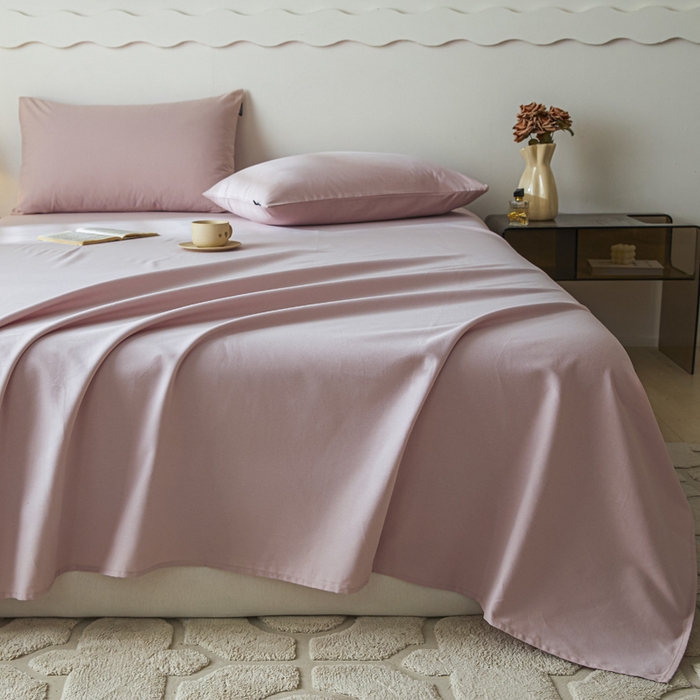 91家纺网 家纺一手货源 找家纺 涵宸家纺 2024新款全棉磨毛四件套纯厚系列-单床单 a青紫