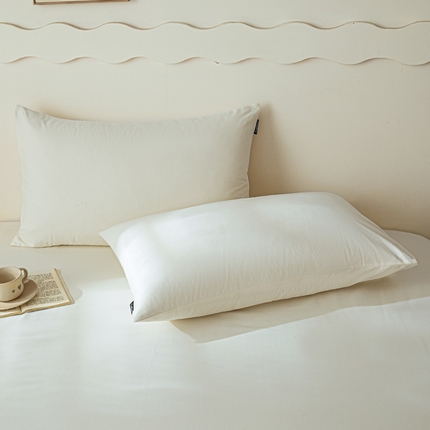 91家纺网 家纺一手货源 找家纺 涵宸家纺 2024新款全棉磨毛四件套纯厚系列-单枕套 a奶白