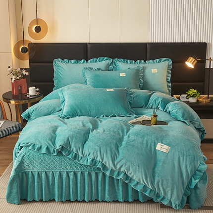 91家纺网 家纺一手货源 找家纺 （总）美之润家纺 2025新款纯色牛奶绒床盖四件套床盖三件套单被套