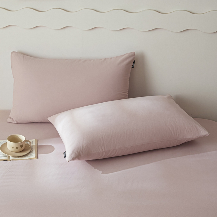 91家纺网 家纺一手货源 找家纺 涵宸家纺 2024新款全棉磨毛四件套纯厚系列-单枕套 a青紫