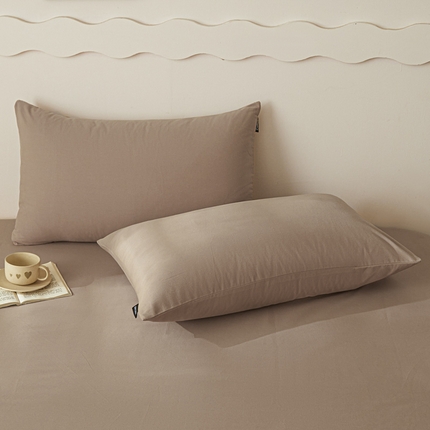 91家纺网 家纺一手货源 找家纺 涵宸家纺 2024新款全棉磨毛四件套纯厚系列-单枕套 a复古棕