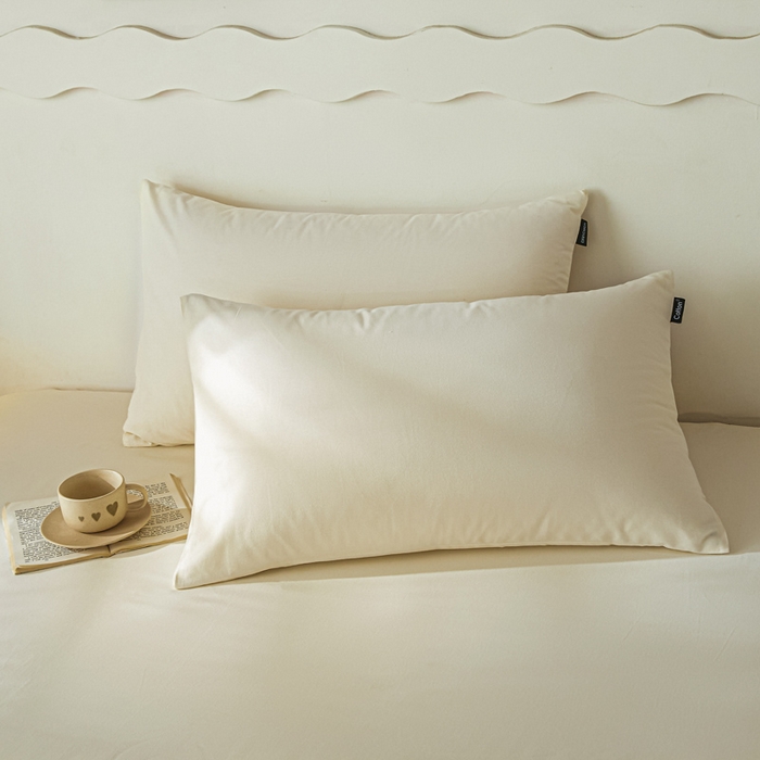 91家纺网 家纺一手货源 找家纺 涵宸家纺 2024新款全棉磨毛四件套纯厚系列-单枕套 a奶茶色