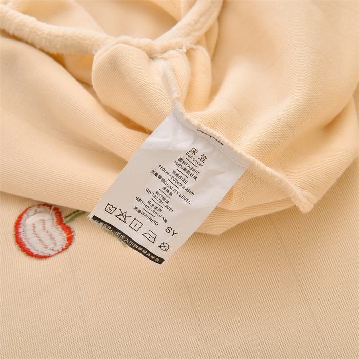 91家纺网 家纺一手货源 找家纺 笙意家纺 2025新款A类牛奶绒花卉刺绣单床笠 樱桃-奶昔白