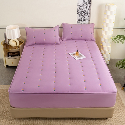 91家纺网 家纺一手货源 找家纺 （总）米柳家纺 2024新款水洗棉大豆夹棉床笠