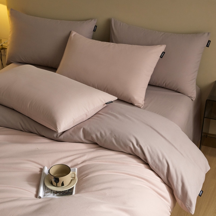 91家纺网 家纺一手货源 找家纺 涵宸家纺 2024新款全棉磨毛四件套纯厚系列（轻）-单被套 纯厚（青紫+星空紫）