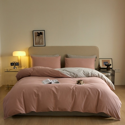 涵宸家纺 2024新款全棉磨毛四件套纯厚系列（轻）-单被套 纯厚（豆沙+漫灰