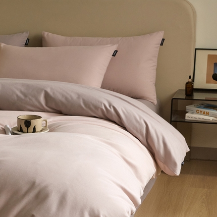 涵宸家纺 2024新款全棉磨毛四件套纯厚系列（轻）-四件套 纯厚（青紫+星空紫）