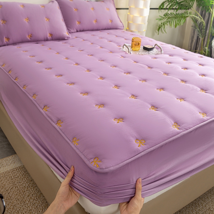 91家纺网 家纺一手货源 找家纺 （总）米柳家纺 2024新款水洗棉大豆夹棉床笠